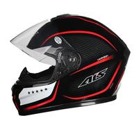 Retro Motorcycle Helmet for MenWomen with Dual Sun Visors StreetHighway Scooter Helmets Suitable for Commuting Cruising Red XL/61-62cm