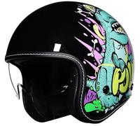 Retro Motorcycle Helmet, Motorcycle Open Face Helmets, jet helmets with clear lens Moped Helmet for Unisex, German Style Motorcycle 3/4 helmets Cruiser helmet for men Approved DOT 2,2XL=63-64cm