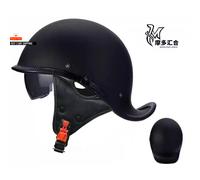 Retro Motorcycle Helmets for Men Vintage Motorbike Half Helmet with Built-In Len