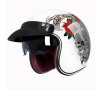 Retro Motorcycle Jet Helmet With Visor, Motorcycle Helmet For Men And Women, Ece Certified, Suitable For Motocross Racing Scooters A,M:55-56CM