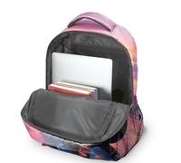 Retro Motorcycle Print Backpack, College Style Rucksack, Gradient Sunset Sky Travel Backpack (print 5)