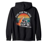 Retro Motorcycle Riding Adventure Fuel for the Soul Zip Hoodie