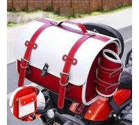 Retro motorcycle top box, thickened waterproof universal trunk travel trunk with safety combination lock and carrying handle, motorcycle helmet storage suitcase, fashionable appearance ( Color : Red a