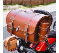 Retro motorcycle top box, thickened waterproof universal trunk travel trunk with safety combination lock and carrying handle, motorcycle helmet storage suitcase, fashionable appearance ( Color : Brown