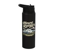 Retro Mount Rainier National Park Vintage Style 80s PNW Stainless Steel Insulated Water Bottle
