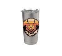 Retro Mountain Ski Sunset Alpine Skiing Slopes Stainless Steel Insulated Tumbler