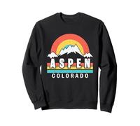 Retro Mountain Sunset Aspen Colorado Vintage Ski Travel Sweatshirt