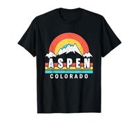 Retro Mountain Sunset Aspen Colorado Vintage Ski Travel T-Shirt