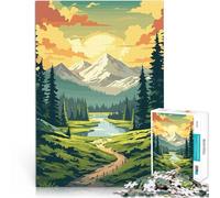 Retro Mountain VintageJigsaw Puzzle for Adults 1000 Pieces Family Game for and for is ideal as a gift for the whole family 38x26cm
