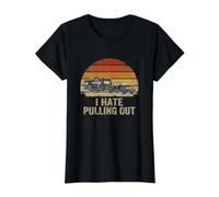 Retro Mountains I Hate Pulling Out Funny Camping Tent Value Graphic T-Shirt, Women, Black, M