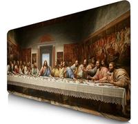 Retro Mouse Mat 700x300x3mm XXL Gaming Mouse Pad TheLastSupper Desk Mat, Table Mats with Non-Slip, Soft Smooth Surface, Stitched Edges Desk Pad, Waterproof Fabric, Durable, PC, Laptop, Gifts F0-389