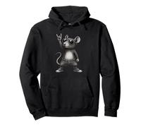 Retro Mouse Rock Music Men Children Women Funny Mouse Pullover Hoodie