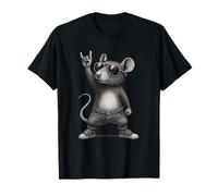 Retro Mouse Rock Music Men Children Women Funny Mouse T-Shirt