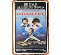 Retro Movie Poster ROUGH CUT Original Daybill Movie Poster 1980 Burt Reynolds David Niven Don Siegel Tin Sign 8x12 Inches,Vintage of Classic Old Film Poster Metal Sign TV Bar Gift Karaoke Music Club