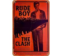 Retro Movie Poster Rude Boy - The Clash 1980 Tin Sign,Vintage of Classic Old Film Poster Metal Sign TV Bar Gift Karaoke Music Club Restaurant Man Cave Wall Decoration 8x12 Inches Plaques.