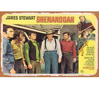 Retro Movie Poster SHENANDOAH Vintage Movie Lobby Card 5 Stewart Doug McClure Glenn Corbett Tin Sign 8x12 Inches,Vintage of Classic Old Film Poster Metal Sign TV Bar Gift Karaoke Music Club Restaurant