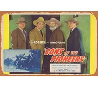 Retro Movie Poster SONS OF THE PIONEERS Title Lobby Card 1942 Roy Rogers George ‘Gabby’ Hayes Bob Nolan Tin Sign 8x12 Inches,Vintage of Classic Old Film Poster Metal Sign TV Bar Gift Karaoke Music