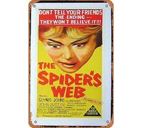 Retro Movie Poster SPIDER’S WEB Glynis Johns Jack Hulbert Agatha Christie LINEN BACKED Daybill Movie poster Tin Sign 8x12 Inches,Vintage of Classic Old Film Poster Metal Sign TV Bar Gift Karaoke Music