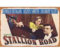 Retro Movie Poster STALLION ROAD Original Lobby Card 3 Ronald Reagan Alexis Smith Zachary Scott Tin Sign 8x12 Inches,Vintage of Classic Old Film Poster Metal Sign TV Bar Gift Karaoke Music Club