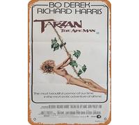 Retro Movie Poster Tarzan The Ape Man 1981 Tin Sign,Vintage of Classic Old Film Poster Metal Sign TV Bar Gift Karaoke Music Club Restaurant Man Cave Wall Decoration 8x12 Inches Plaques.