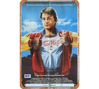 Retro Movie Poster Teen Wolf 1985 Tin Sign,Vintage of Classic Old Film Poster Metal Sign TV Bar Gift Karaoke Music Club Restaurant Man Cave Wall Decoration 8x12 Inches Plaques.