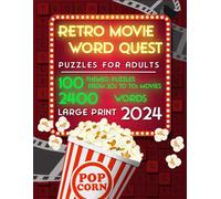 Retro Movie Word Quest: Word Search Puzzle Book for Adults with Large Print, Featuring Themed Puzzles from 30s to 70s Movies.