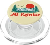 Retro Mt Rainier Mountain Trees & Sun Scene Graphic PopSockets PopGrip for MagSafe