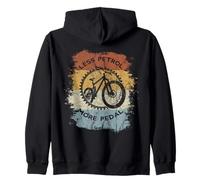 Retro MTB Mountainbiking for Climate Protection Zip Hoodie