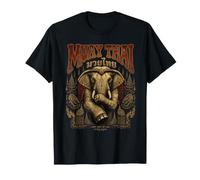 Retro Muay Thai Elbow Thai Boxing Nak Muay Strike Elephant T-Shirt