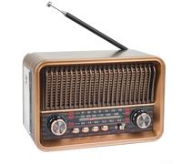 Retro Multi-Band Radio With BT5.4, FM AM SW Receiver, USB TF MP3 Player, Telescopic Antenna, LED Flashlight, For Home Travel Camping(gold)