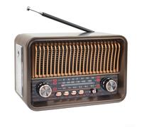 Retro Multi-Band Radio With BT5.4, FM AM SW Receiver, USB TF MP3 Player, Telescopic Antenna, LED Flashlight, For Home Travel Camping(Brown)