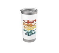 Retro Multi Colored Stacked Trumpets with Music Stainless Steel Insulated Tumbler