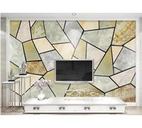 Retro Multicoloured Geometric Lines Marble Effect 3D Wallpaper Easy Install Feature Office Living Room Sofa Bedroom TV Background Wall Decoration-300cm×210cm