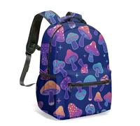Retro Mushroom Daisy All Over Print 16 Inch Backpack Whimsical Fantasy Designer School Bag for Kids Adults (14)
