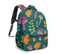 Retro Mushroom Daisy All Over Print 16 Inch Backpack Whimsical Fantasy Designer School Bag for Kids Adults (12)
