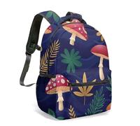 Retro Mushroom Daisy All Over Print 16 Inch Backpack Whimsical Fantasy Designer School Bag for Kids Adults (13)