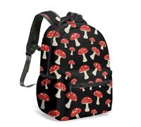 Retro Mushroom Daisy All Over Print 16 Inch Backpack Whimsical Fantasy Designer School Bag for Kids Adults (02)
