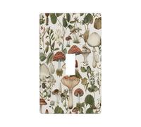 Retro Mushroom Flower Plant Pattern Single Toggle Wall Plate Switch Decorative Panel Electrical Socket Plate Suitable For Bathroom Kitchen Living Room Bedroom