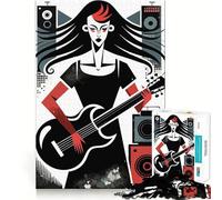Retro Music Beats 1000 Teenager Pieces Jigsaw Puzzle Memory Boost Calm Escape Pattern Assembly Warm Surprise (38x26cm)