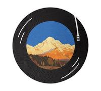 Retro Music Cat Scratching Mat - Round Rotating Sisal Plate, Durable Corrugated Cardboard Design, Self-Adhesive Claw Care Wall Decoration, Space-Saving Indoor Play Living Room Animal Supplies