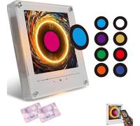 Retro Music Fridge Magnet with 9 NFC Programmable Mini Vinyl Records | 128MB Mini Jukebox with Rotating Record Night Light, Plays Custom Audio, Vintage Kitchen Decor Gift for Music Lovers