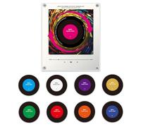 Retro Music Fridge Magnets with Player Set, 10 Pcs Vintage Vinyl Record Refrigerator Magnets, 128MB Programmable Music Player NFC Enabled, Unique Aesthetic MusicGifts for Home Office