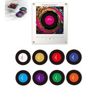 Retro Music Fridge Magnets with Player Set, 9 Pcs Vintage Vinyl Record Refrigerator Magnets, 128MB Programmable NFC Enabled Music Player, Unique Aesthetic MusicGifts for Home Office