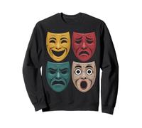 Retro Musical Theater Mask Drama Actor Theatre Nerd Gifts Sweatshirt