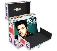 Retro musique 12 Inch Vinyl Record Storage with 40 12" Outer Sleeves | Vinyl Storage Box with Unique Front Flap Opening | LP Storage Boxes Holds up to 40 LP's | Record Box Perfect for Your Vinyls