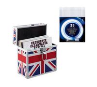 Retro Musique 7 Inch Aluminium Ep Vinyl Case, Uk Pattern, With 35 Pp Sleeve