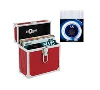Retro Musique 7 Inch Aluminium Ep Vinyl Case, With 35 Pp Sleeve - Red