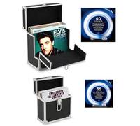 Retro Musique Aluminium 12" Vinyl Record Storage Case - Includes 40 Record Sleeves & 7" EP Storage Case - 35 Sleeves (Black)