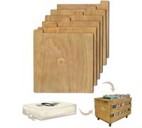 Retro musique Laser Etched Wooden Record Dividers to Organize 12" Vinyl LPs, Set of 6, With Hessian Cloth Cover (Teak Finish)