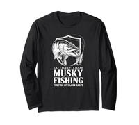 Retro Musky Fishing Angler Ten Thousand Casts Water Lure Long Sleeve T-Shirt